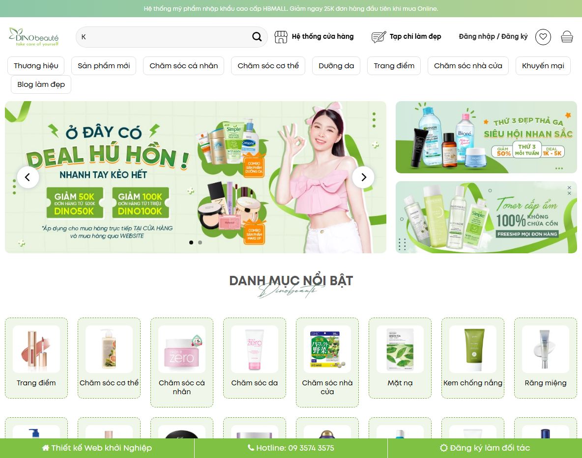 Giao diện Theme wordpress mỹ phẩm 20