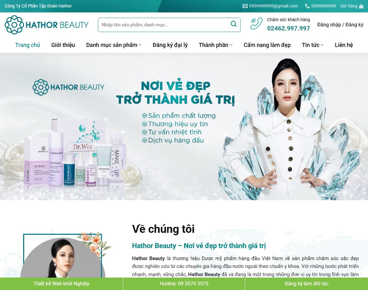 Giao diện trang chủ Theme WordPress mỹ phẩm 21