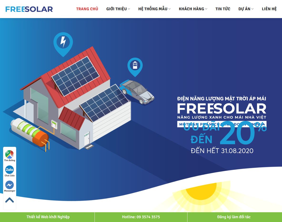 Giao diện Theme WordPress năng lượng mặt trời Solar