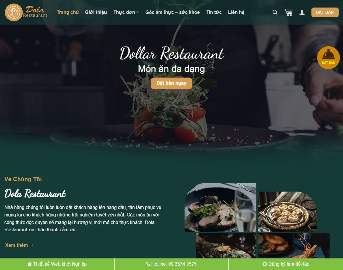 Giao diện Theme WordPress nhà hàng, quán ăn 05