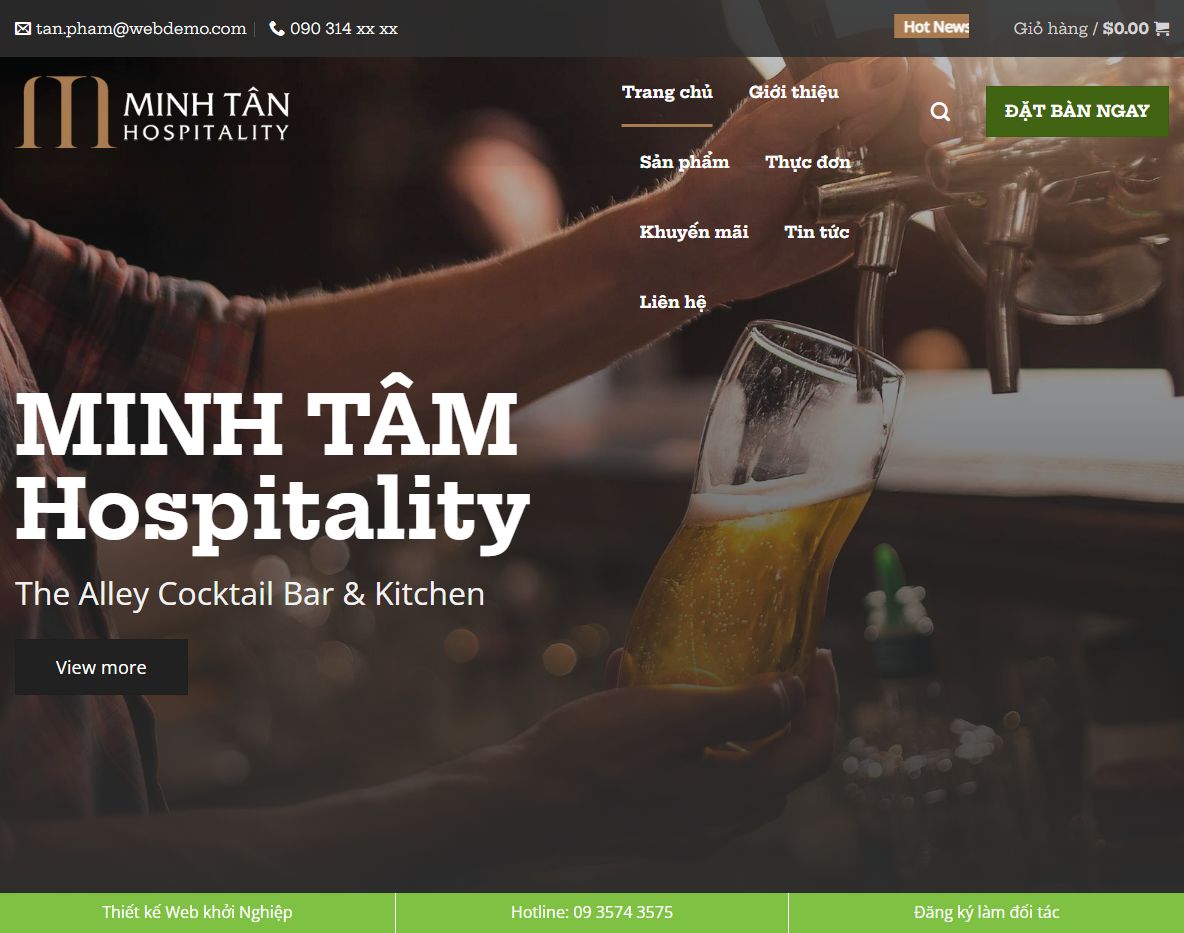 Giao diện Theme WordPress nhà hàng rượu