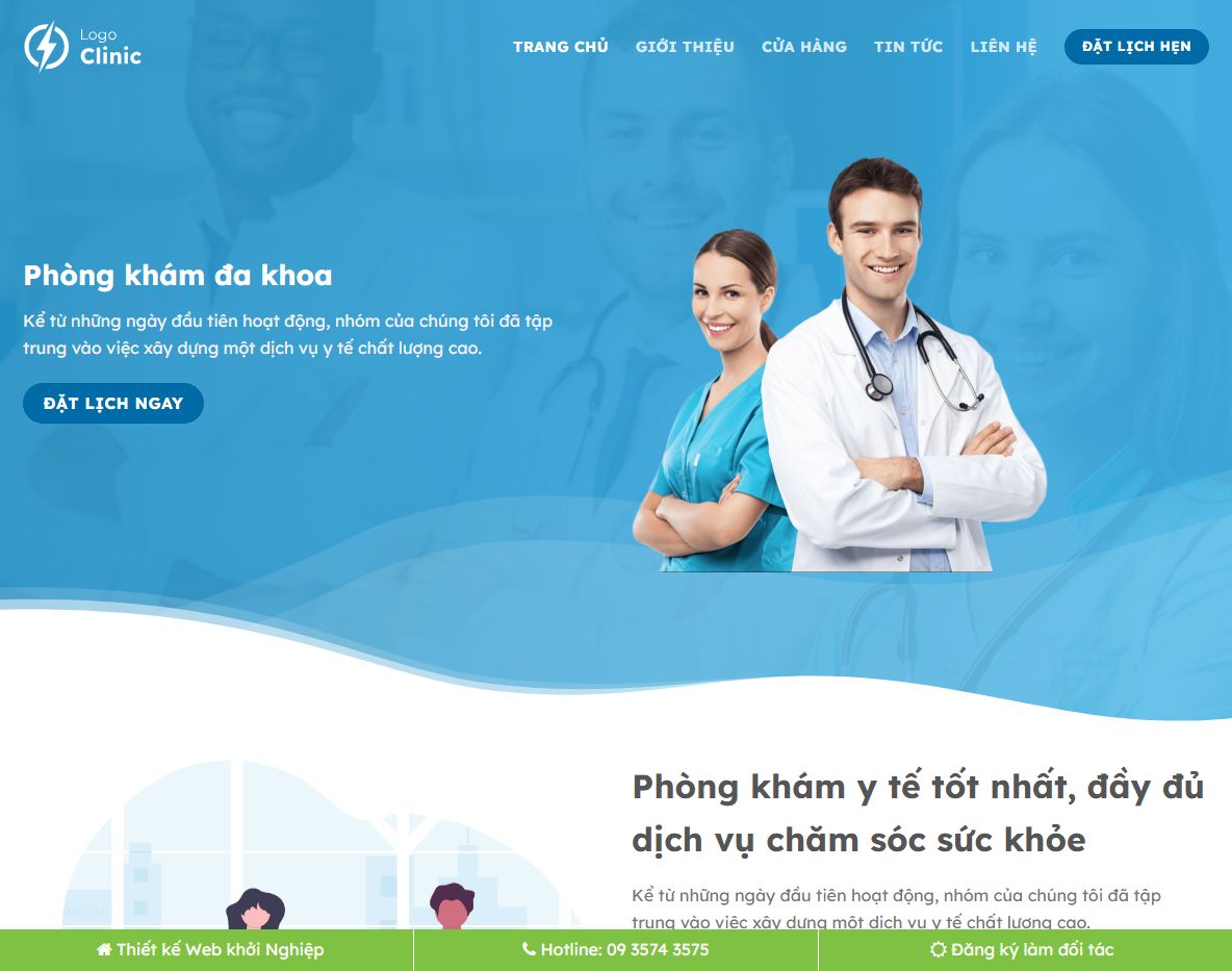 Giao diện trang chủ Theme wordpress nha khoa 02