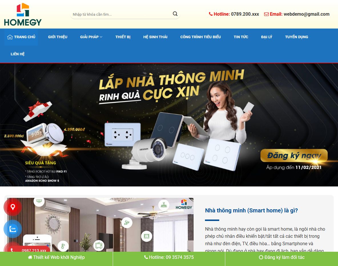 Theme wordpress nhà thông minh hiện đại