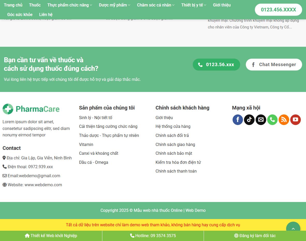 Tính năng của Theme WordPress nhà thuốc 06