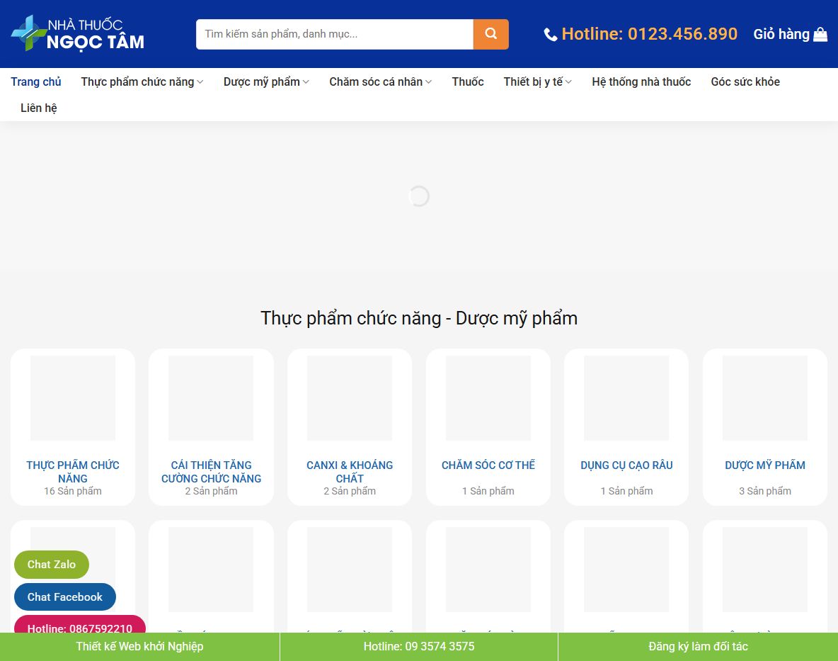 Giao diện theme wordpress nhà thuốc