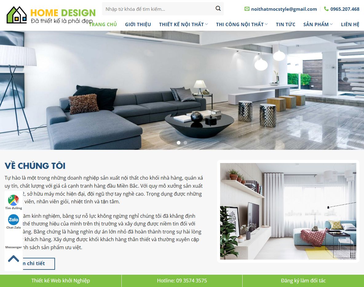 Giao diện trang chủ Theme wordpress nội thất 18