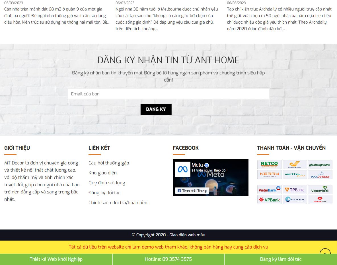 Tính năng Theme wordpress nội thất 28