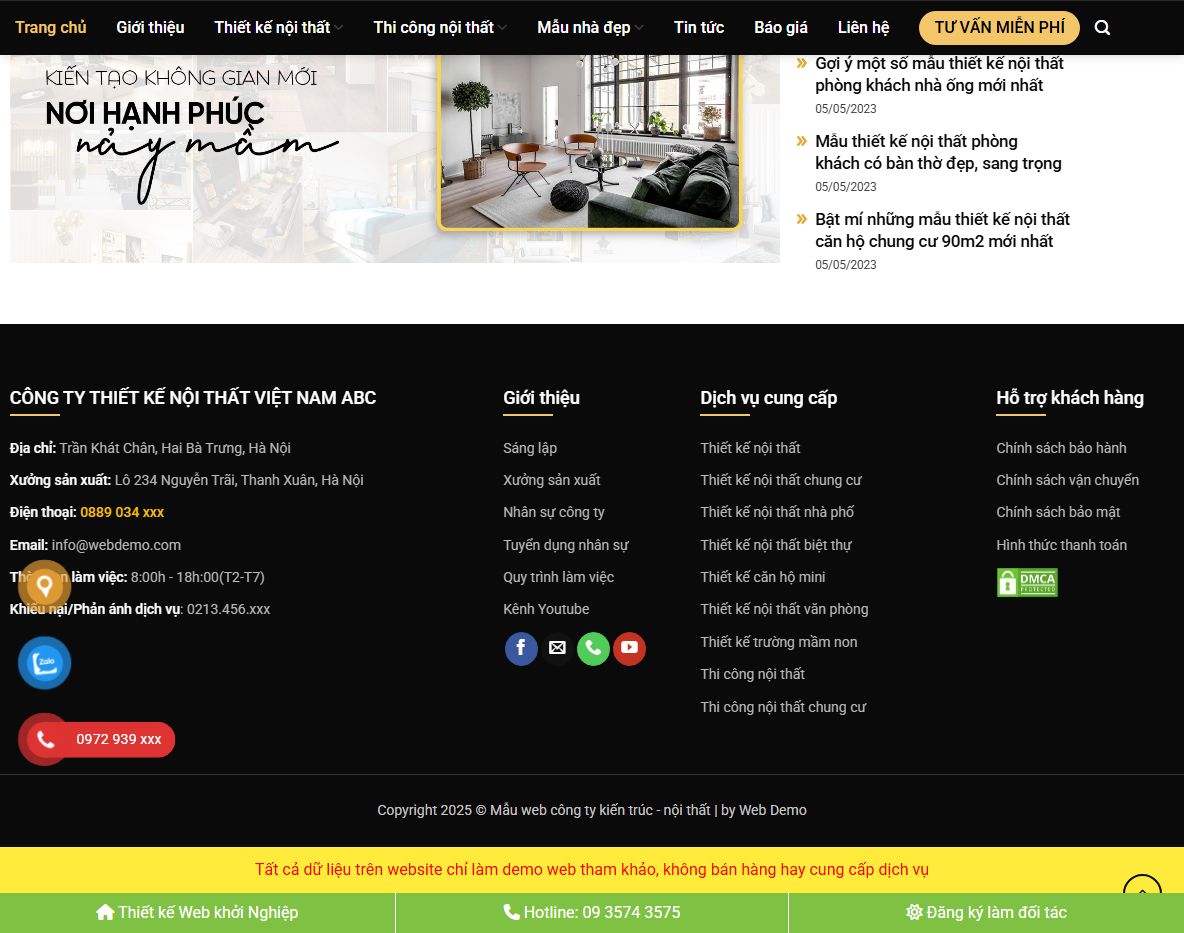 Tính năng Theme wordpress nội thất 31