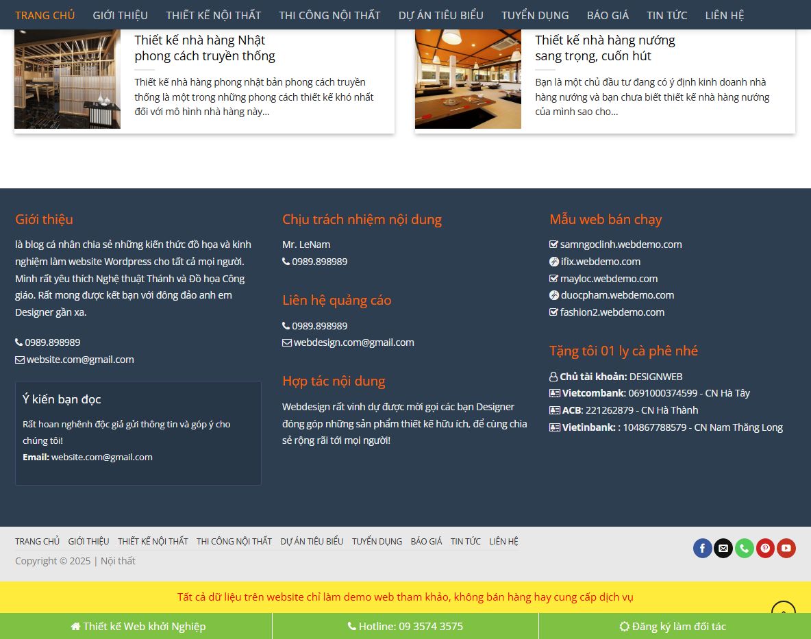 Tính năng Theme WordPress nội thất 33