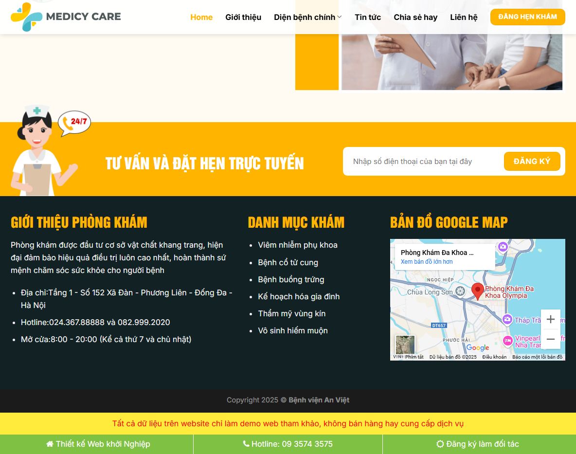 Tính năng Theme wordpress phòng khám 02