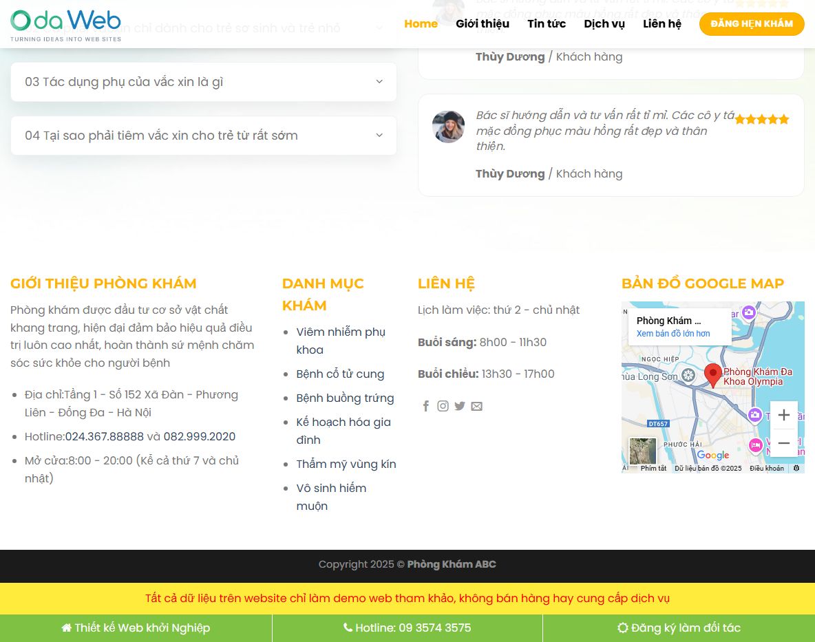 Tính năng Theme wordpress phòng khám 03