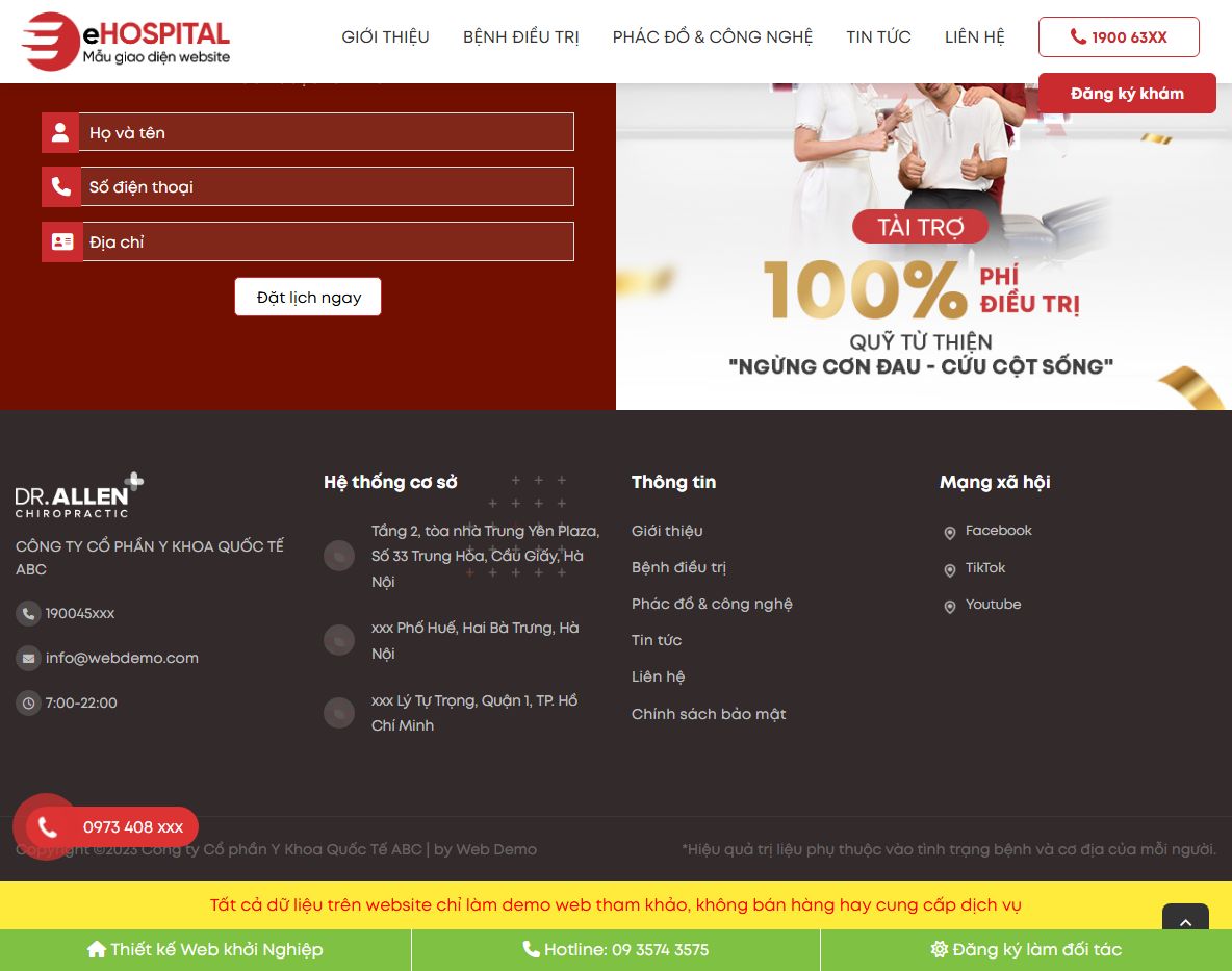 Tính năng nổi bật của Theme wordpress phòng khám 04