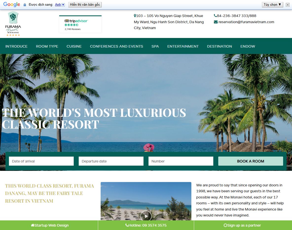 Giao diện Theme wordpress resort 01