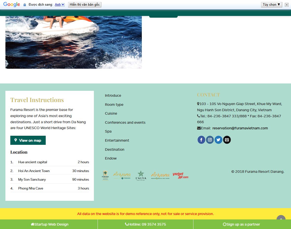 Giao diện mobile Theme wordpress resort 01