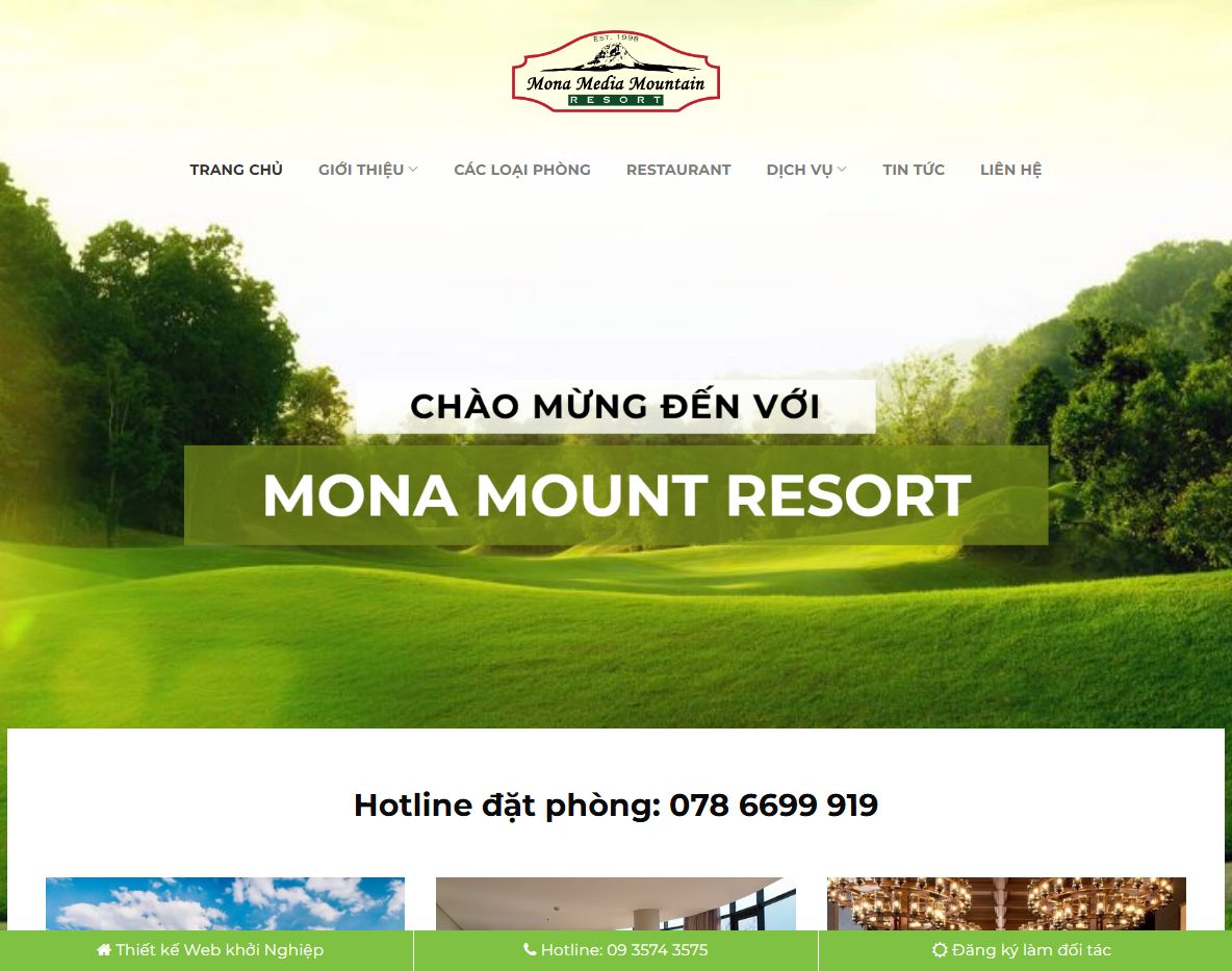 Giao diện theme wordpress resort du lịch hiện đại
