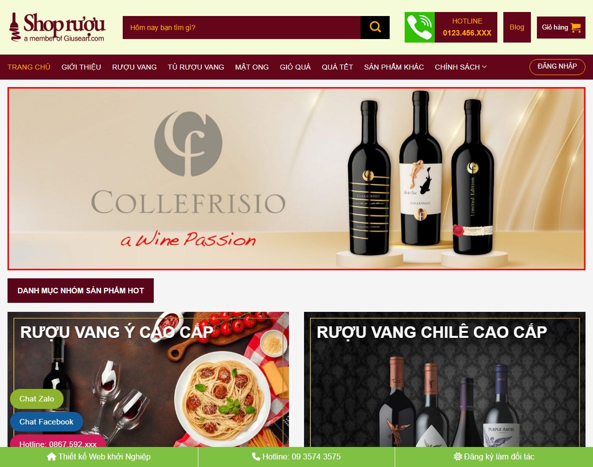 Giao diện theme wordpress shop rượu 03