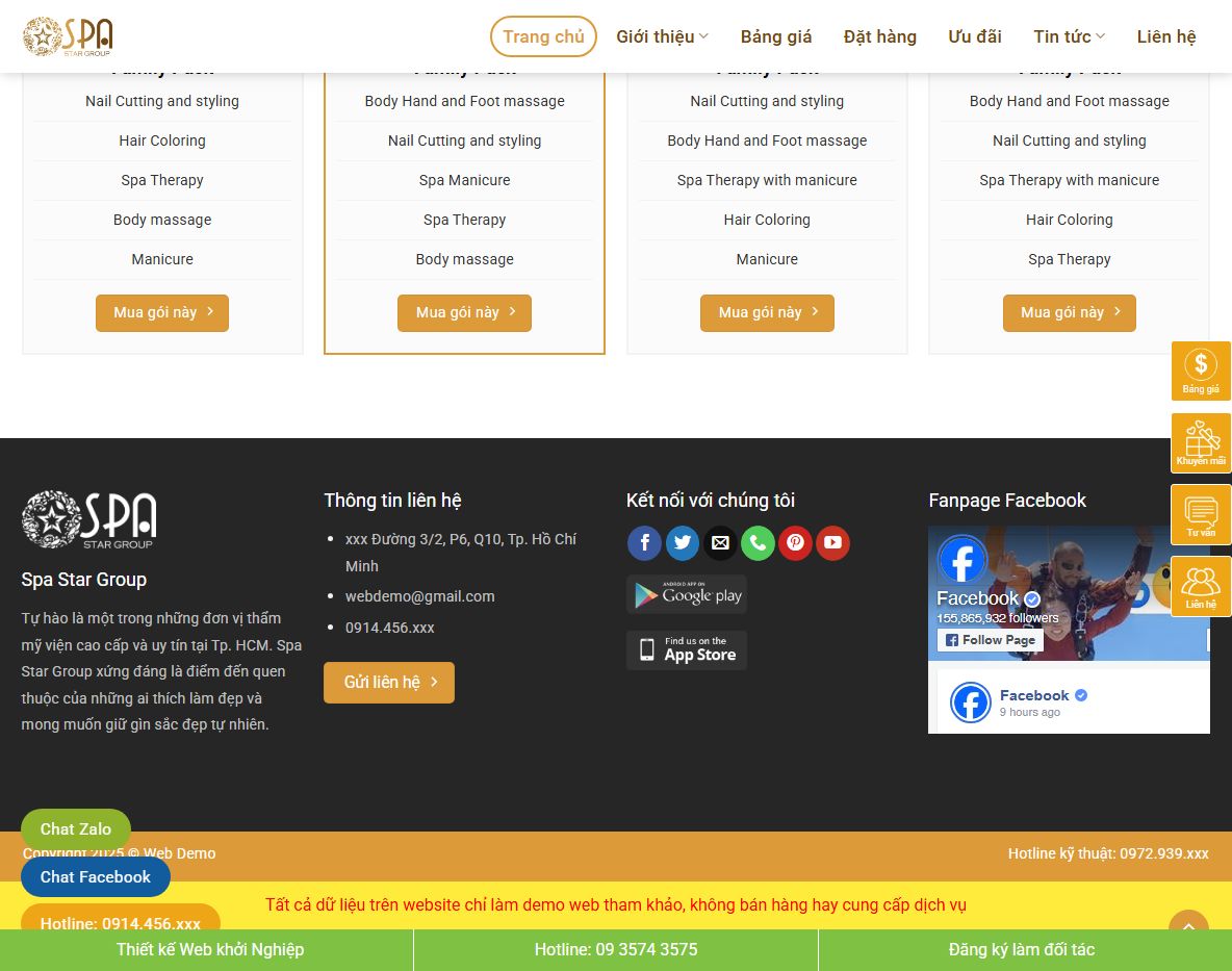 Các tính năng của Theme wordpress spa 12