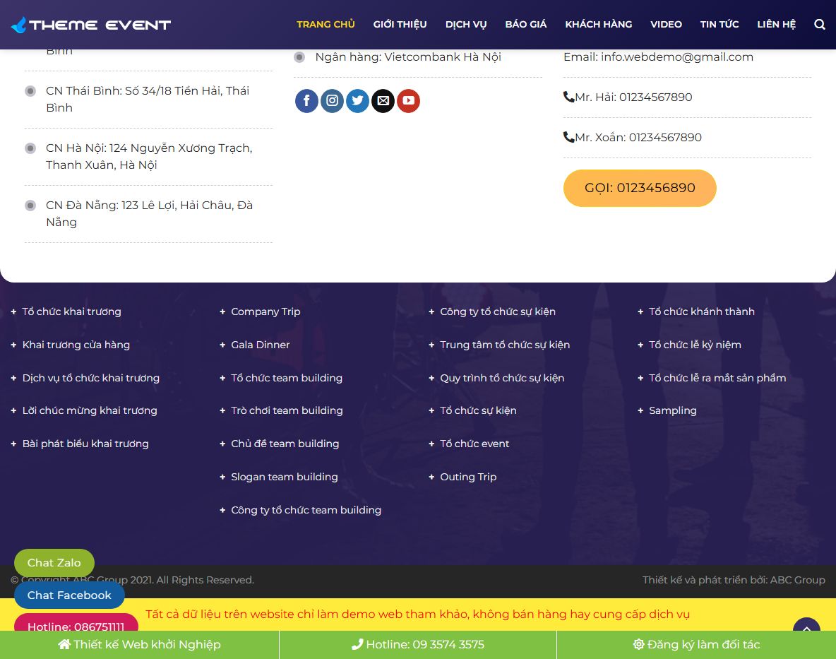 Tính năng Theme wordpress sự kiện 04