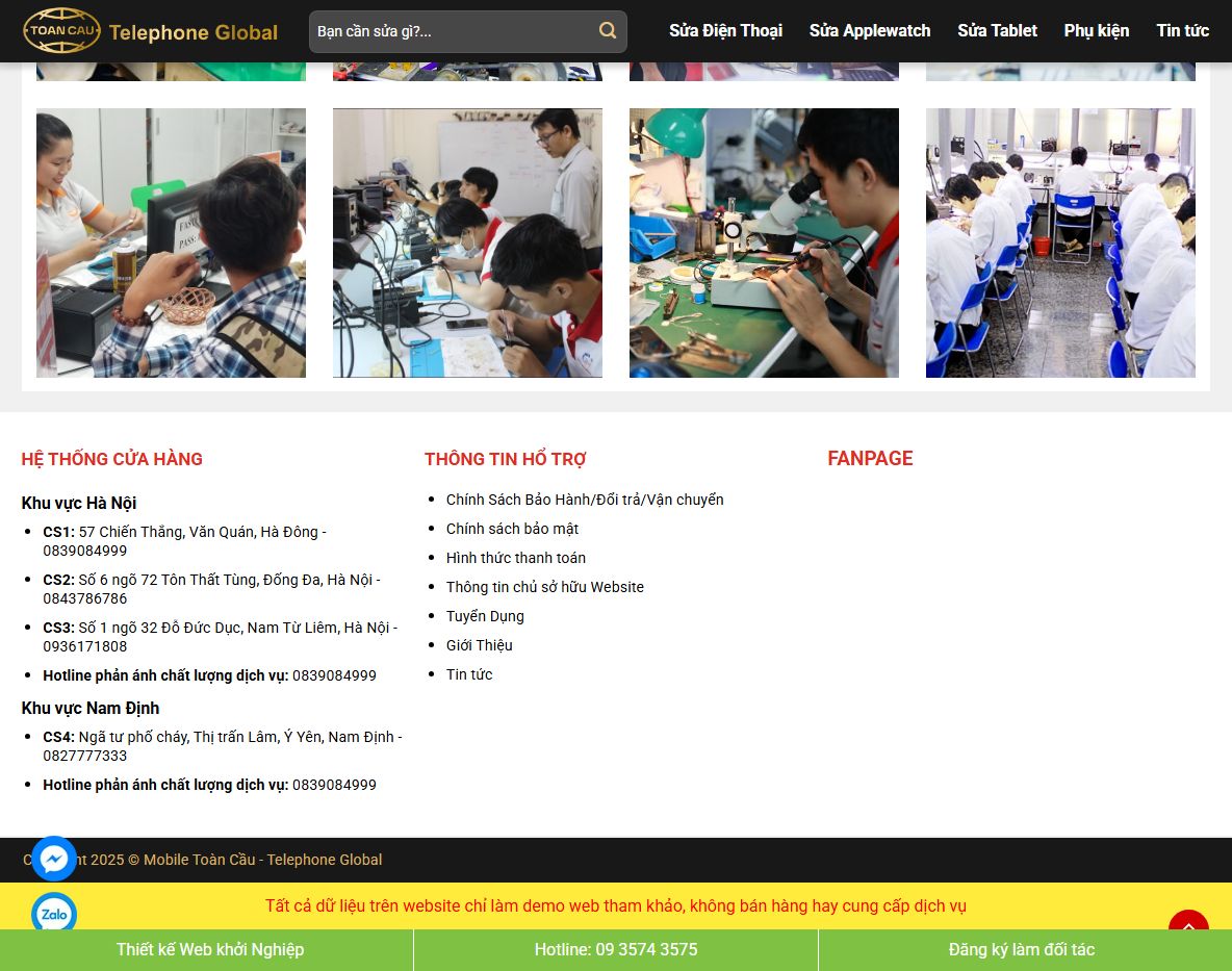 Hiệu quả kinh doanh với Theme wordpress sửa điện thoại 01