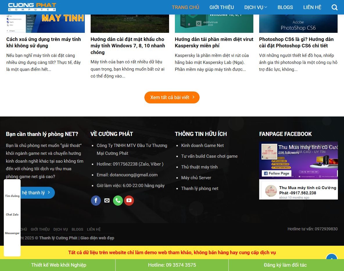 Demo Theme wordpress thanh lý 02