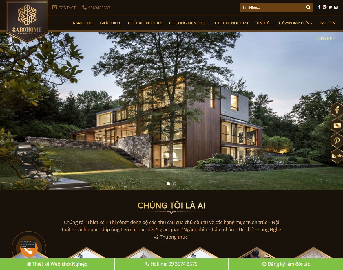 Giao diện Theme wordpress thiết kế biệt thự 02