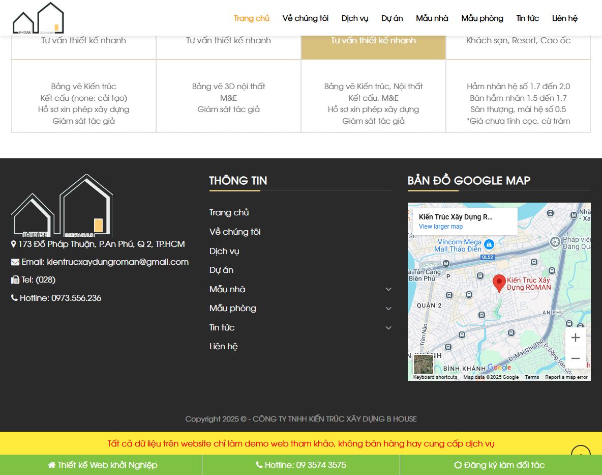 Tính năng theme wordpress thiết kế biệt thự