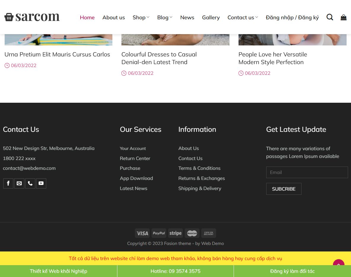 Giao diện mobile Theme wordpress thời trang 19