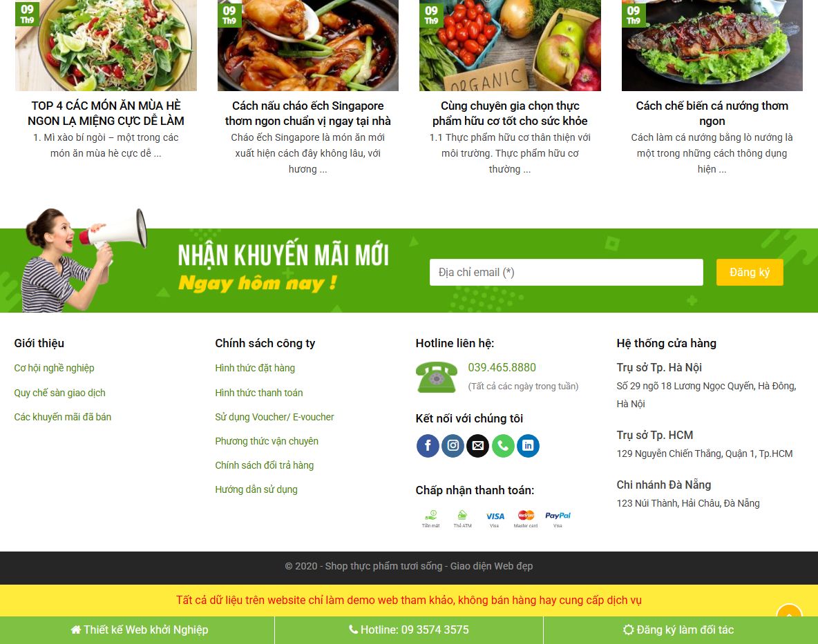 Tính năng Theme WordPress thực phẩm 02