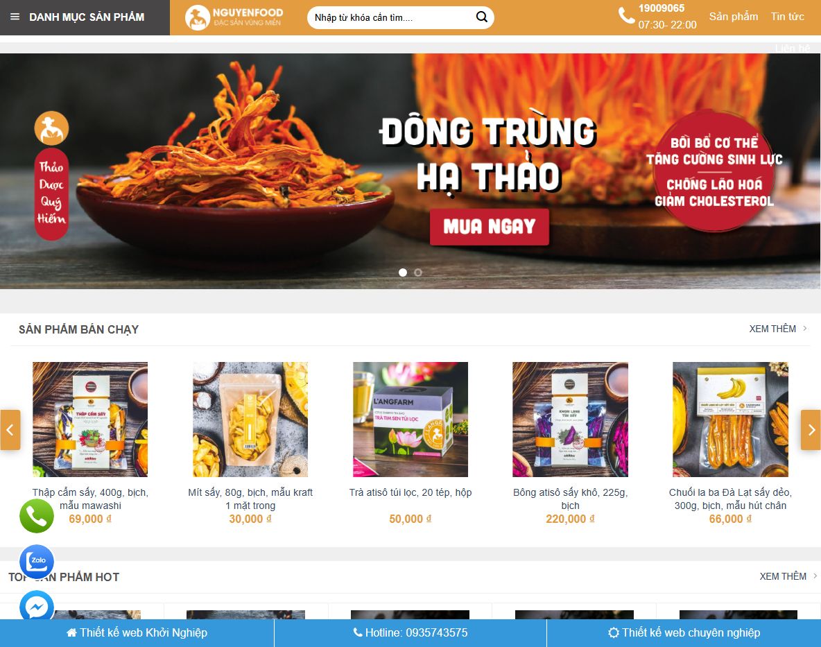 Giao diện Theme wordpress thực phẩm 03