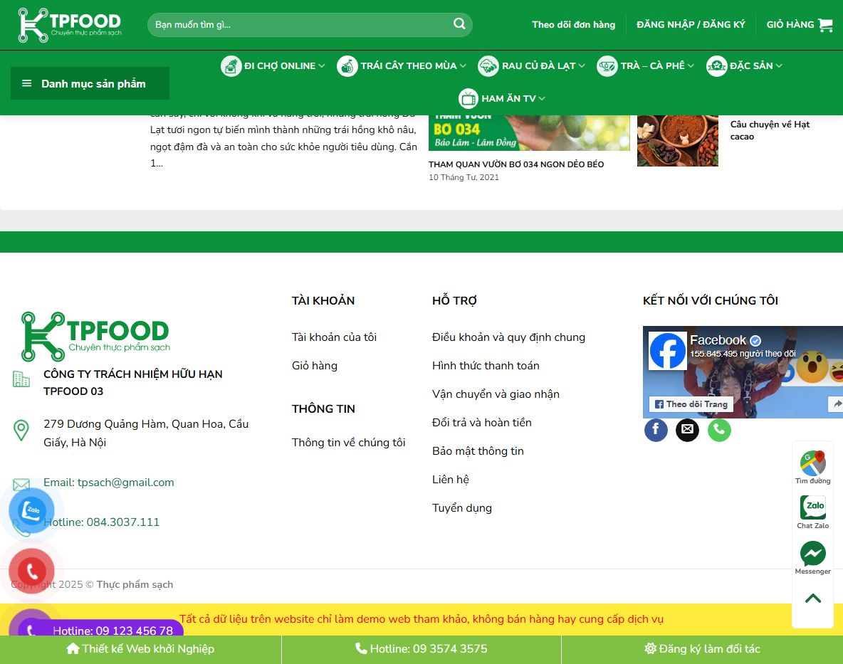 Giao diện quản trị Theme WordPress thực phẩm 05