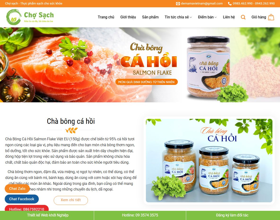Giao diện trang chủ theme wordpress thực phẩm chức năng 07