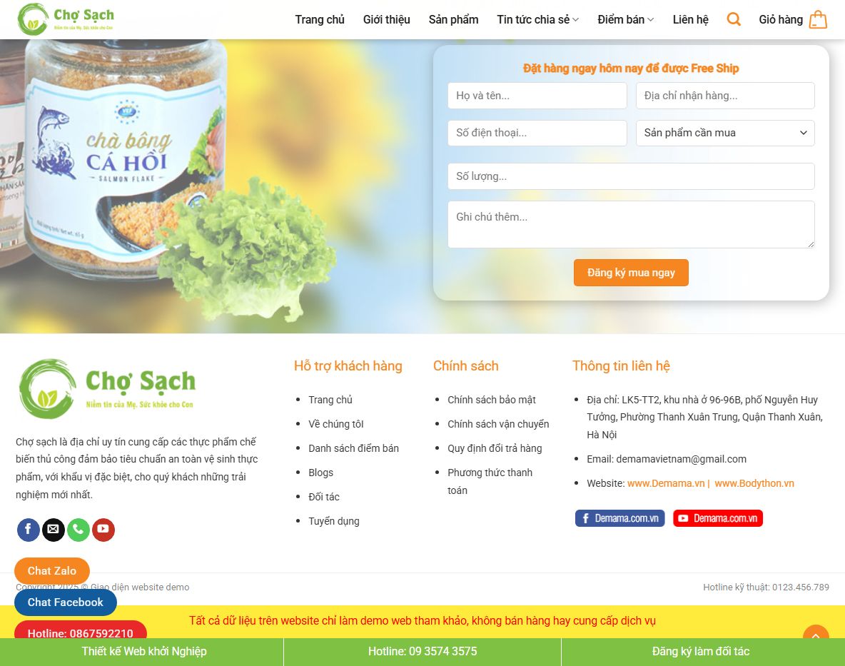 Các tính năng marketing của theme wordpress thực phẩm chức năng 07