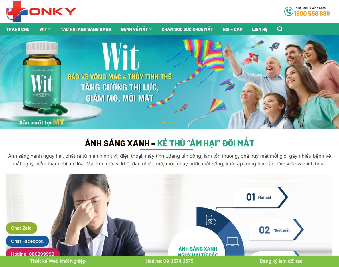 Giao diện theme wordpress thực phẩm chức năng bảo vệ mắt