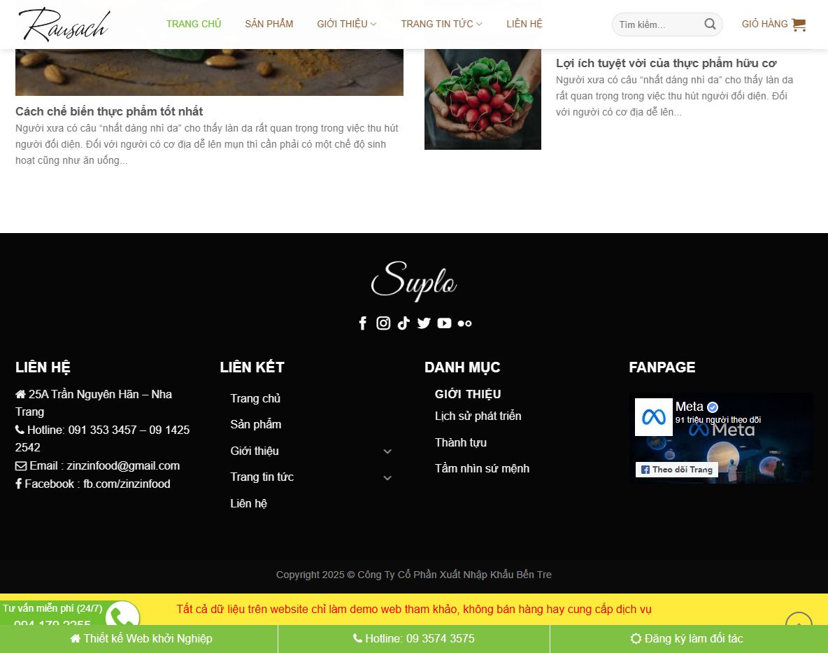 Tính năng marketing của theme wordpress thực phẩm hữu cơ