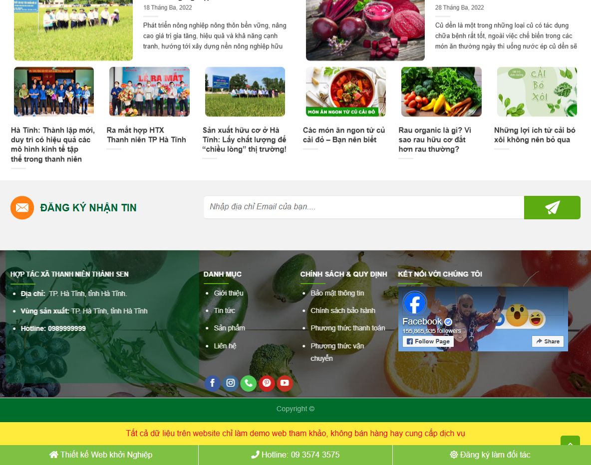 Tính năng quản lý Theme wordpress thực phẩm sạch 08