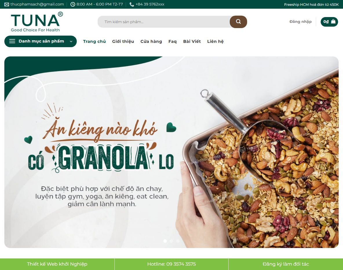 Giao diện Theme WordPress thực phẩm sạch 5