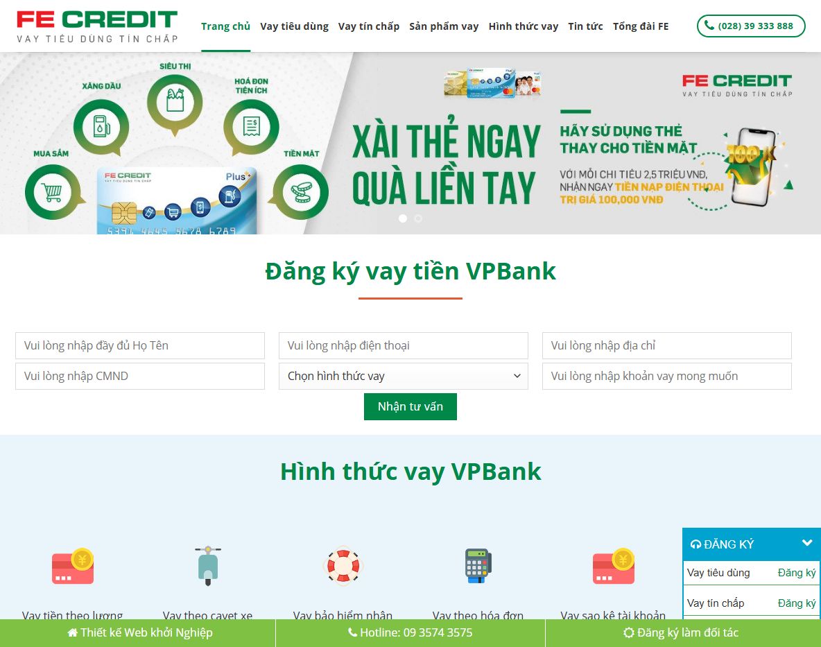 Theme wordpress tín dụng vpbank tổng quan