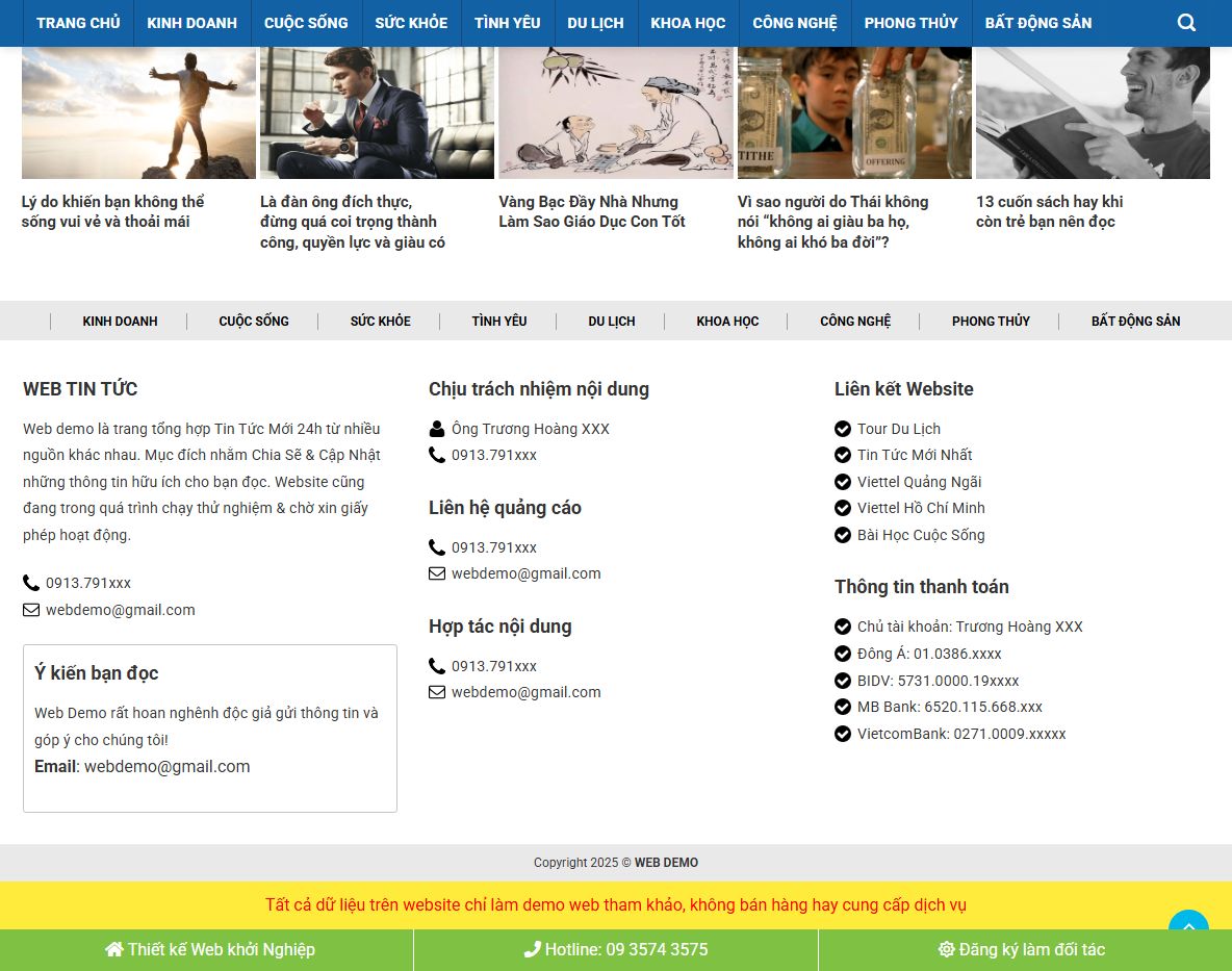 Dashboard quản trị Theme wordpress tin tức 27