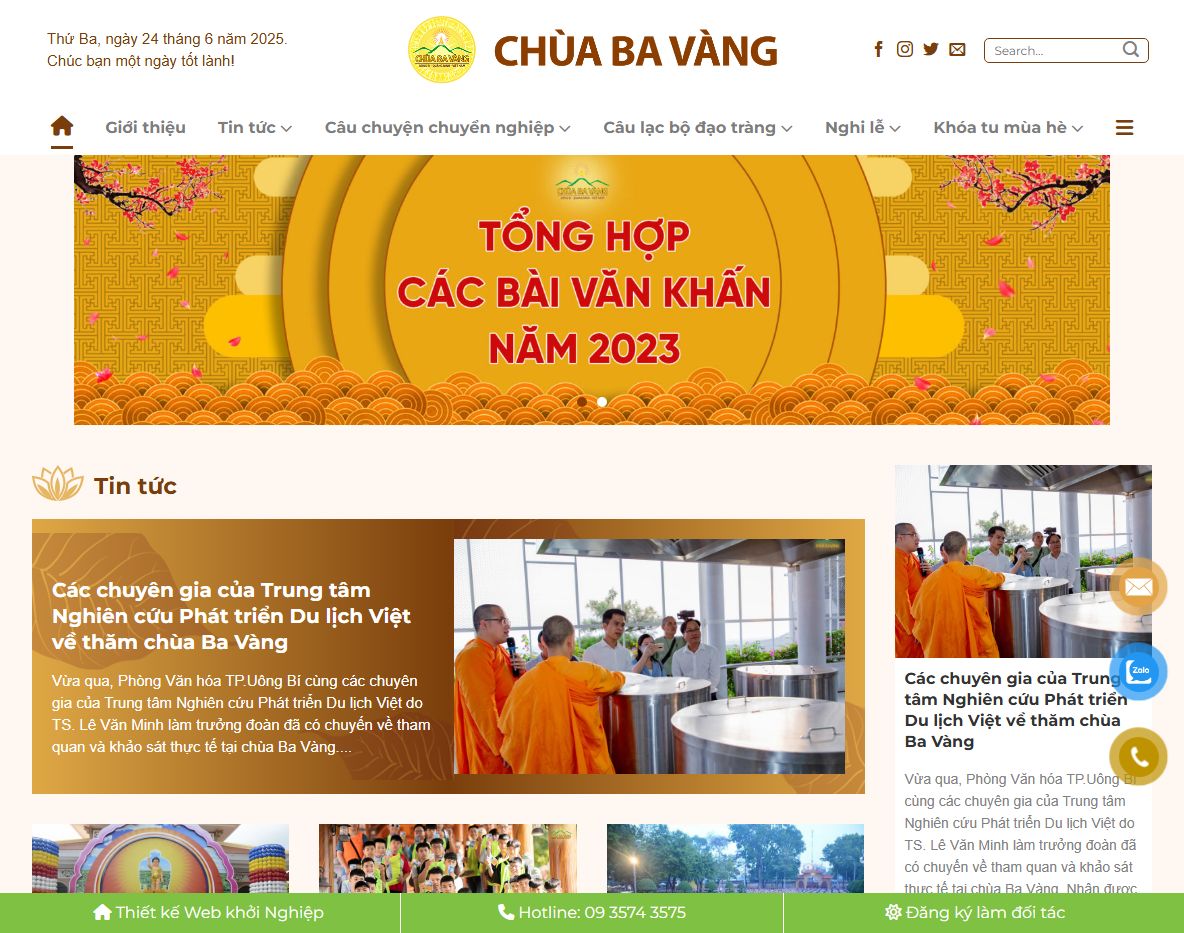 Giao diện Theme WordPress tin tức Phật giáo