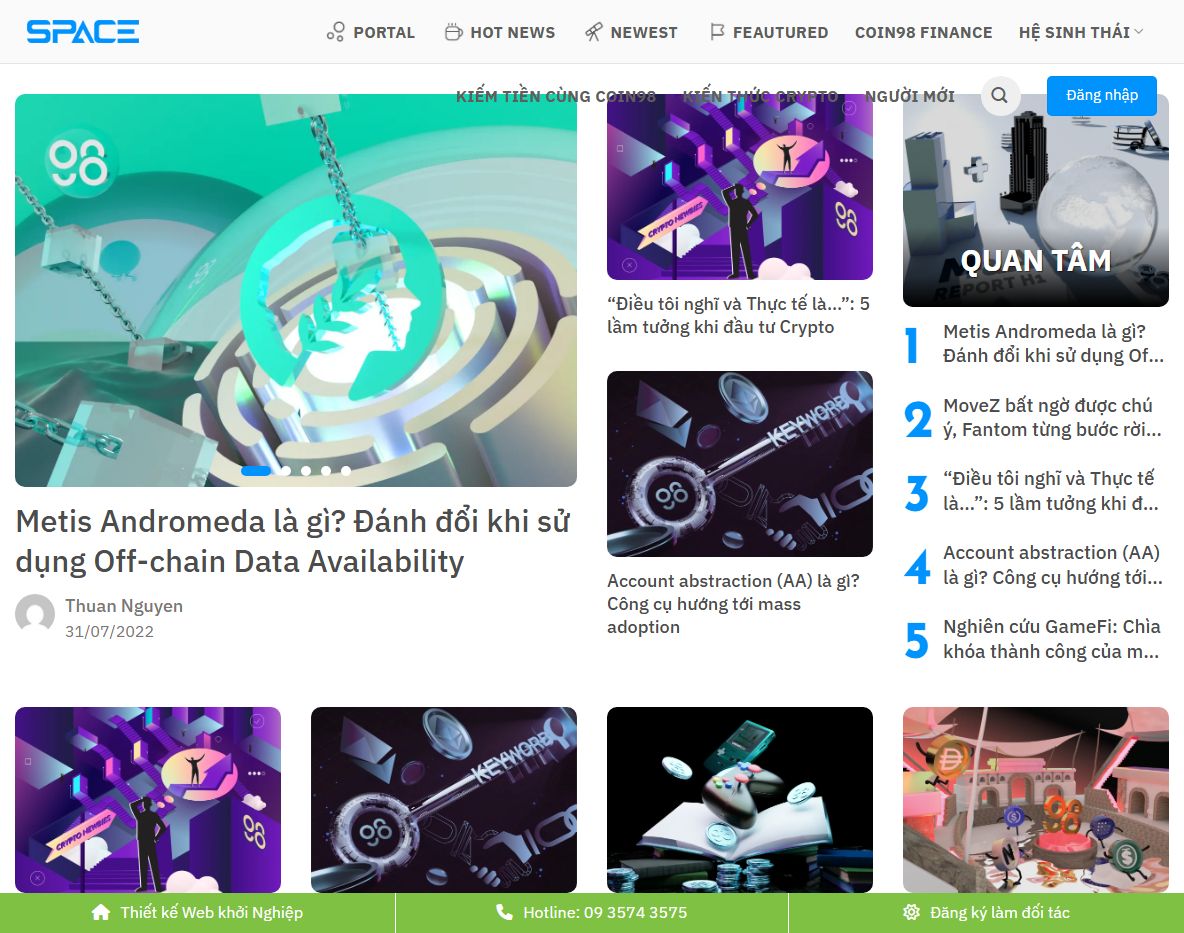 Giao diện theme wordpress tin tức tiền ảo