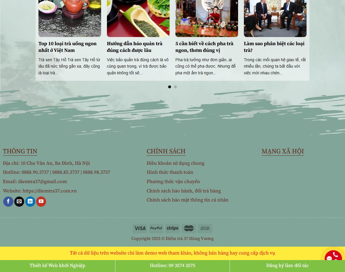 Tính năng Theme WordPress trà xanh 02