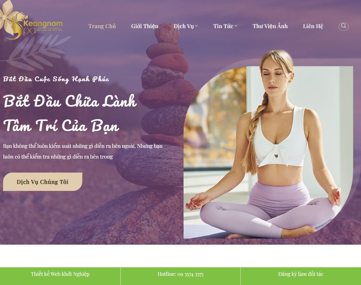Giao diện trang chủ Theme WordPress trung tâm yoga 01