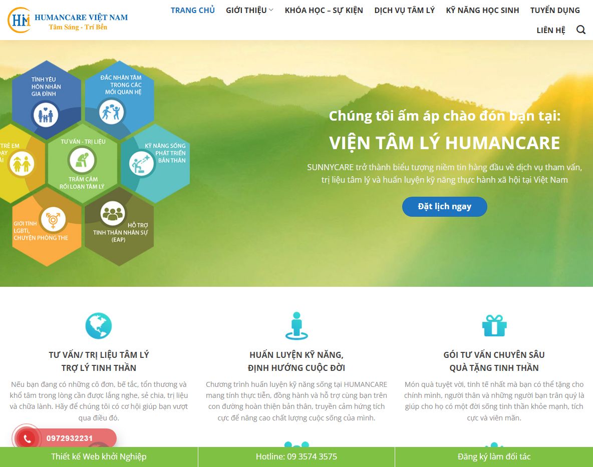 Giao diện theme wordpress tư vấn tâm lý