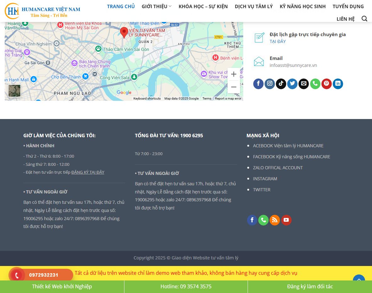 Demo theme wordpress tư vấn tâm lý