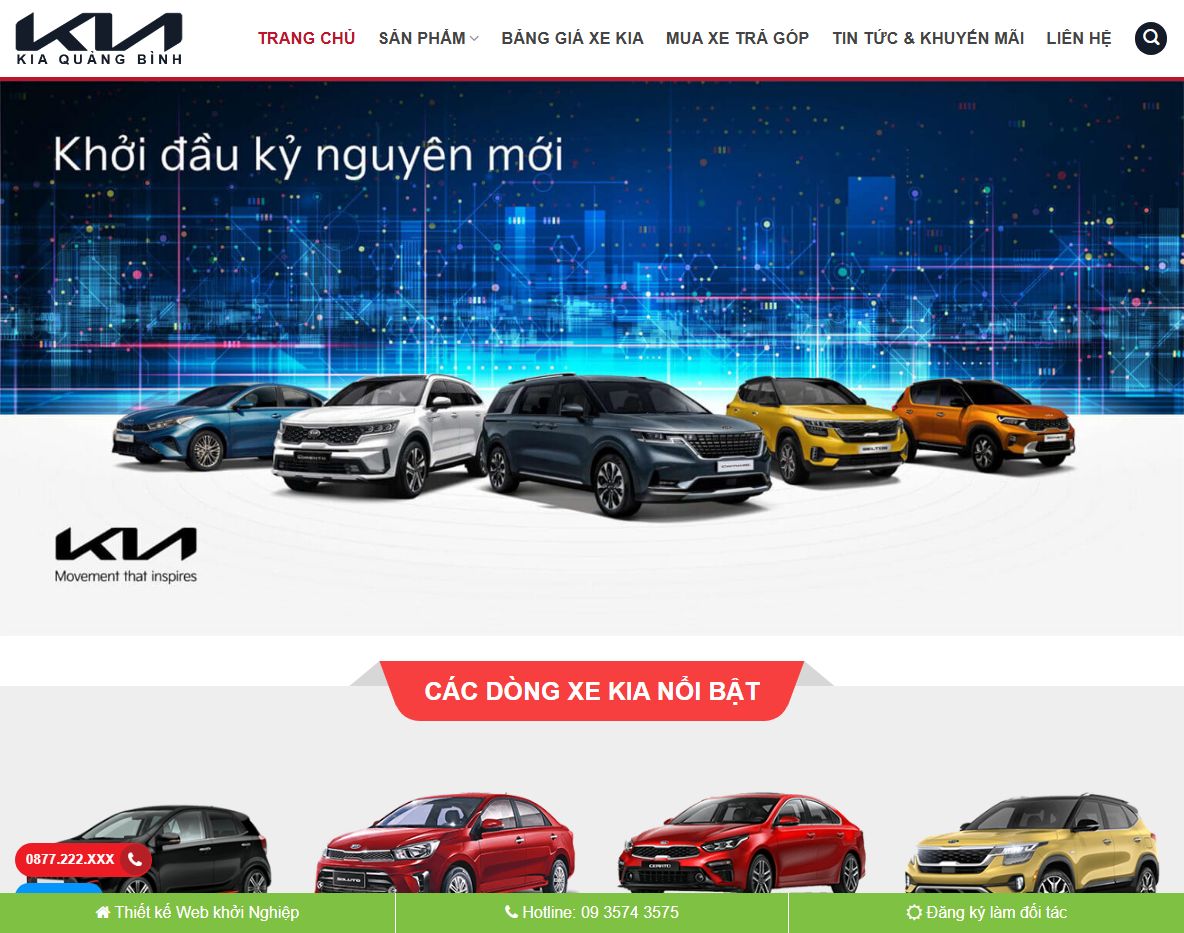 Giao diện Theme wordpress xe kia 01