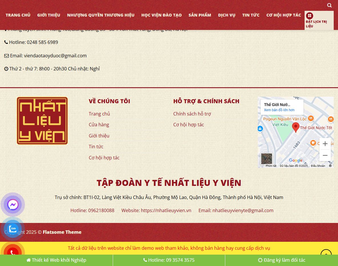 Giao diện theme y viện responsive